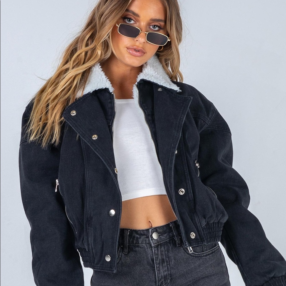 Princess Polly Mary Ann Jacket Black